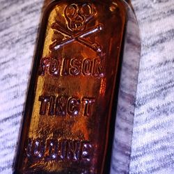 Poison Tincture of Iodine Glass Bottle 