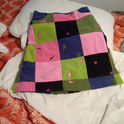 Lilly Pulitzer Size 2 Vintage Corduroy Patch Skirt