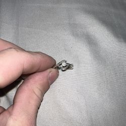 Size 5 Diamond And Silver Ring