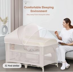 playyard bedside sleeper beige