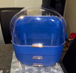 MASSY Egg Shape(Oval) Makeup Storage Box, Countertop Portable Vanity Cosmetics