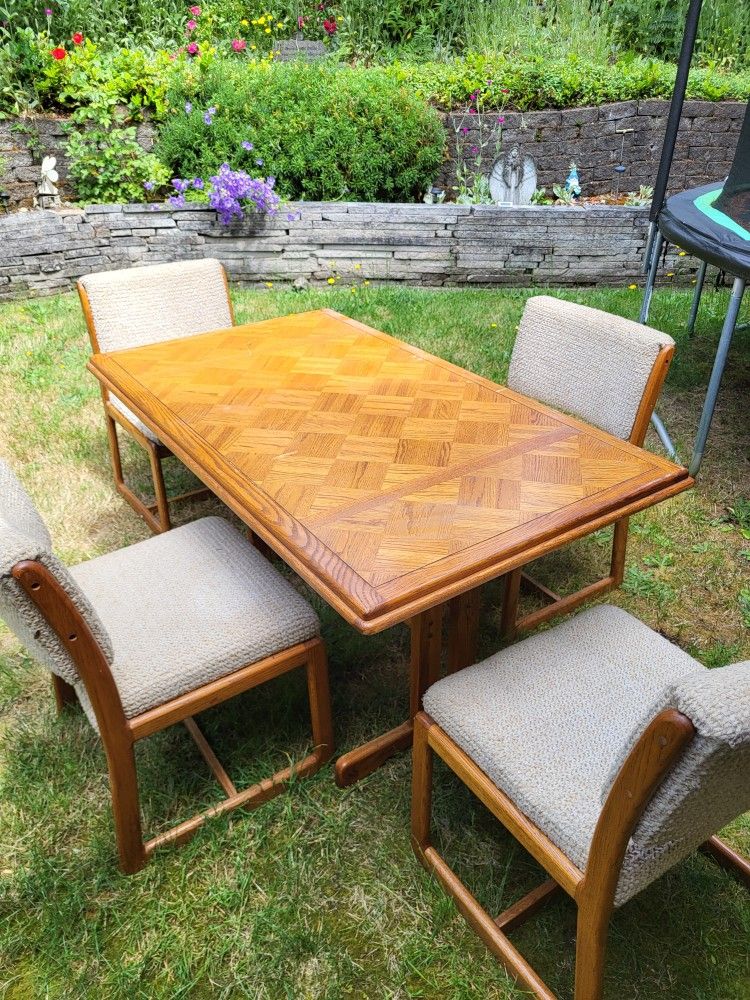 Dining Table With 4 Cushioned Chairs