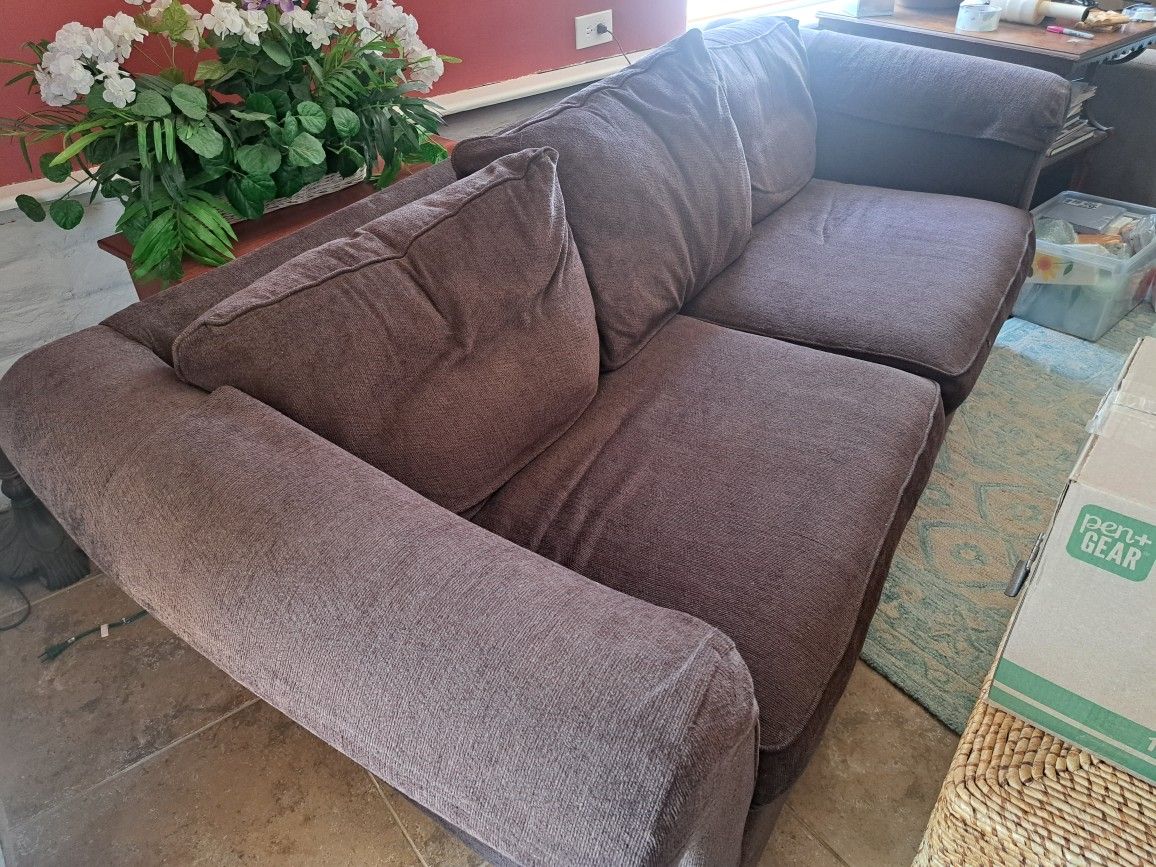 Couch, Sofa Sleeper, dark plum La-Z-Boy