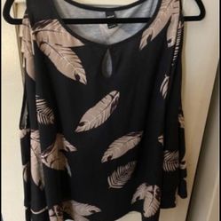 Tunic Cold Shoulder Top Shirt Size Medium
