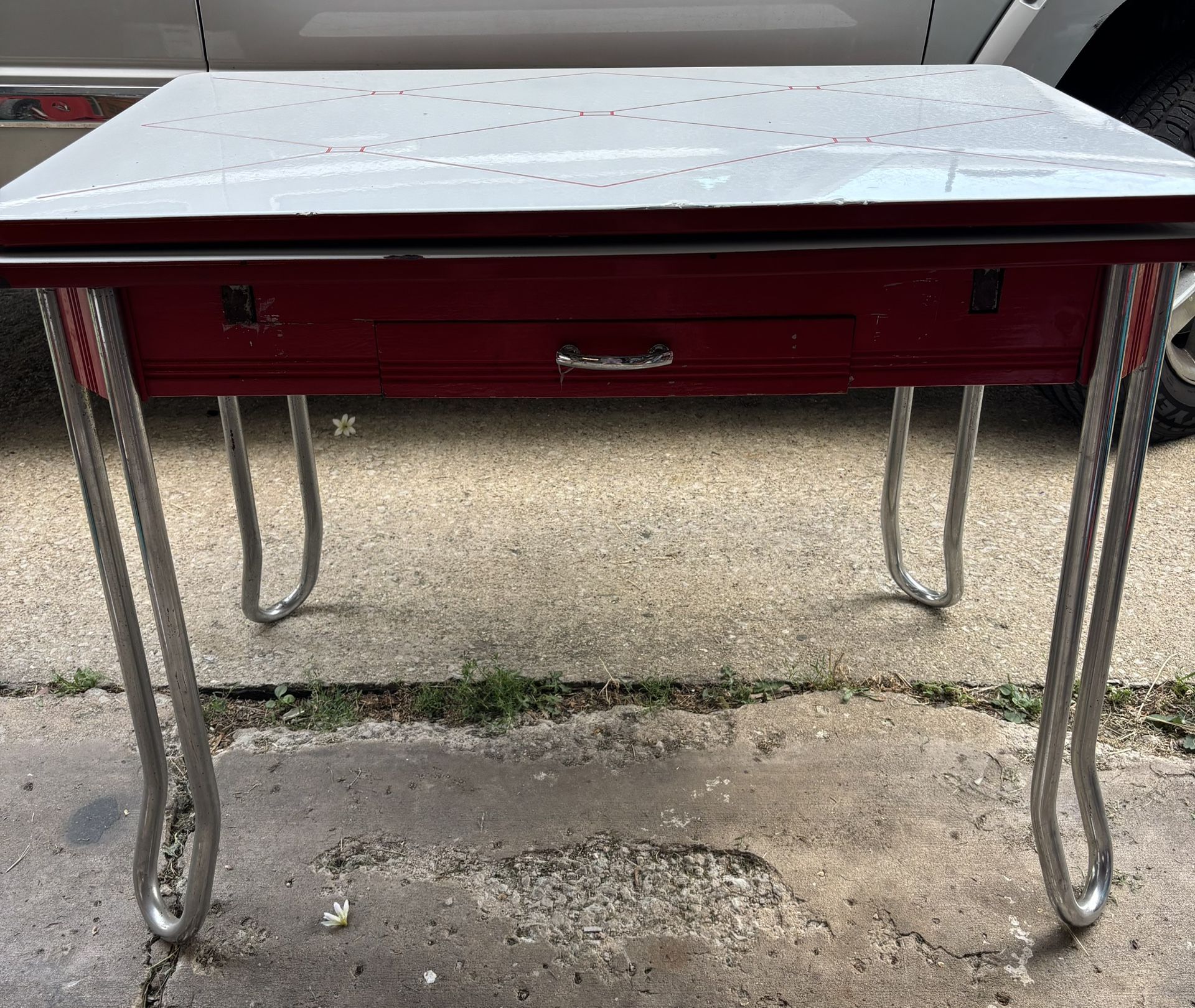 1930s-1940s Vintage/retro Metal Porcelain Table