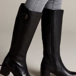 Clark’s Mascarpone Black Leather High Boots 