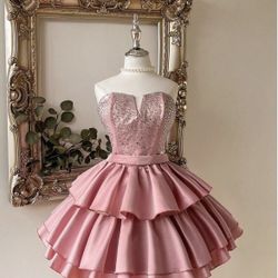 Pink Satin Dress 