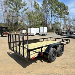 New 6.5x14 Tandem Dovetail Utility Trailer