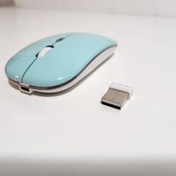 Wireless Bluetooth Mouse, Slim Dual Mode Rechargeable (Blue)
