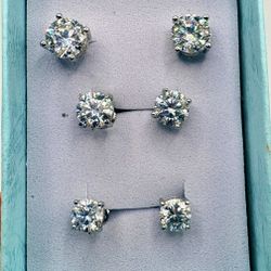 4Ct, 2.4Ct, and 1.5Ct Moissanite Solitaire Earrings | 925 Sterling Silver| Screw Backs