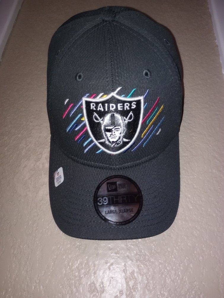 Las Vegas Raiders Crucial Catch Breast Cancer Awareness Flexi-fits Sideline Hat.. L - Xl