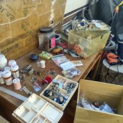 Sewing Machine Desk And All Equipment