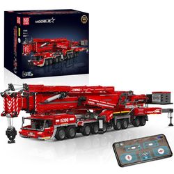 Mould King Juego de construcción de grúa tecnológica 17008, kit de construcción de camión grúa grande y resistente con 20 motores, kit de modelo de ve