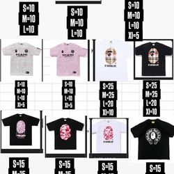 BAPE SHIRTS SINGLES/BULK