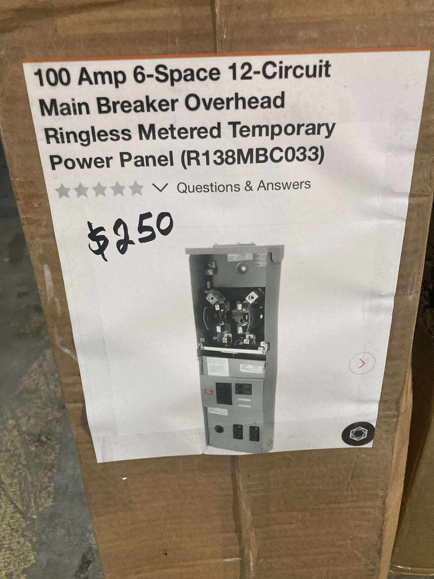 12 Circuit Main Breaker Power Panel