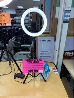 Weilisi 10” RGB LED Ring Light w/ Tripod & Phone Holder