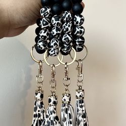 Silicone Beaded Keychain Bracelet 