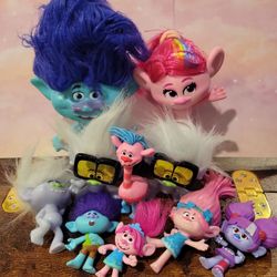 DreamWorks Troll Figures Lot of 10 Assorted Toys W5