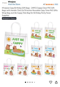 16PCS Capybara PVC Gift Bags