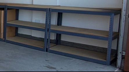 Heavy-Duty Metal Storage Shelving – 4 Available – Excellent Condition