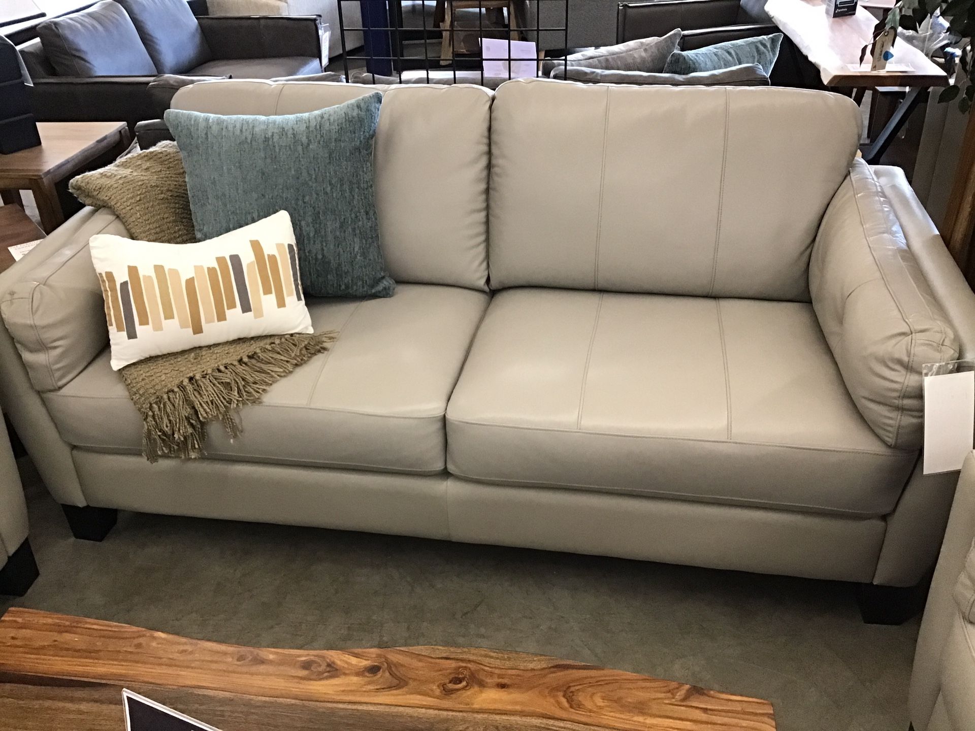 Leather Sofa Taupe
