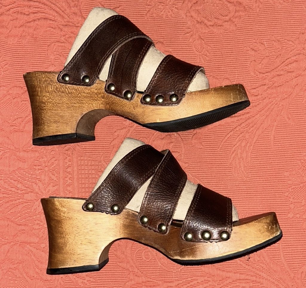 Candie’s: Chunky Sandals, Leather Uppers, Size: 7 Medium