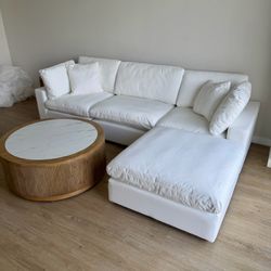New White Sectional Cloud Couch Sofa