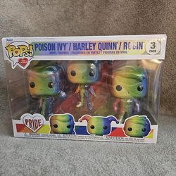 Poison Ivy, Harley Quinn, and Robin Funko Set - DC Pride Limited Edition