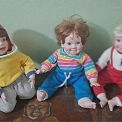 3 DANBURY MINT PORCELAIN DOLLS