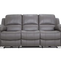Power Reclining Leather Sofa With USB Port