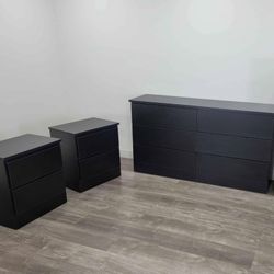Dresser And 2 Nightstands - Cómoda Y 2 Mesitas De Noche 