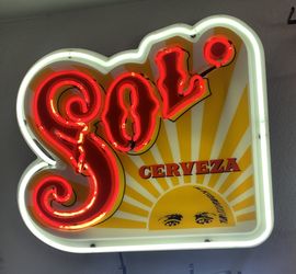 SOL Cerveza neon beer sign