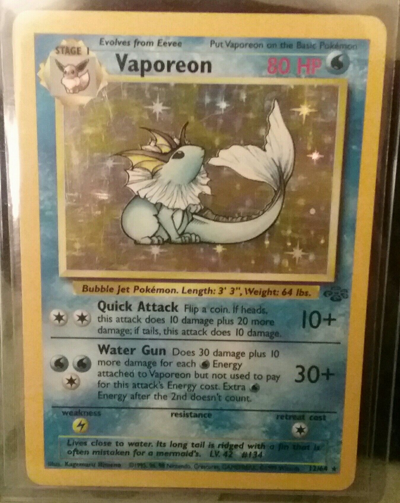 Pokemon Card - Holographic Vaporeon