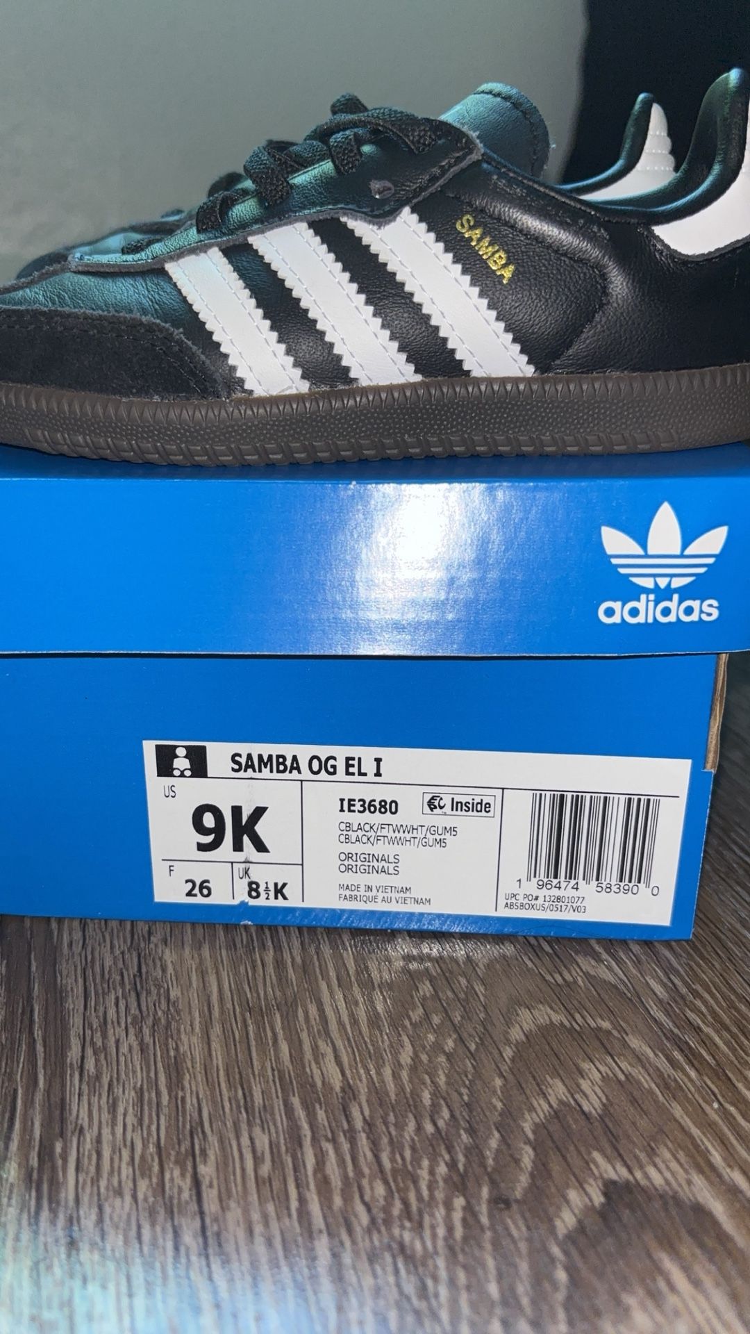 Adidas Samba OG EL I – Toddler Size 9K