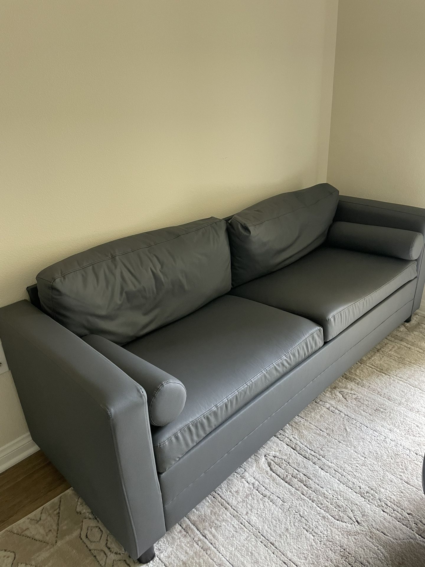 Dark Gray Leather Couch