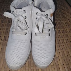 White wedge sneakers
