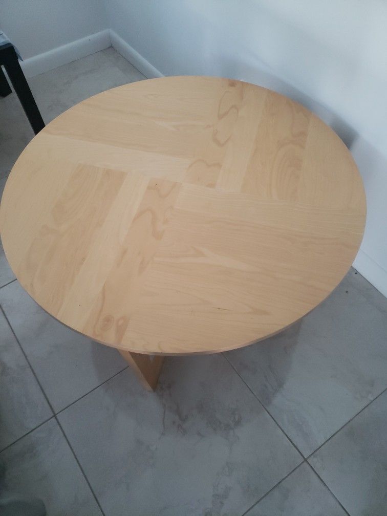 Small Round Solid Wood Table