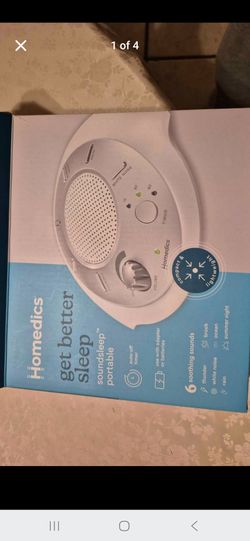 New homedics SoundSleep White Noise Machine, Silver, Small Travel Size with 6 Relaxing sounds.