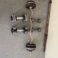 Ez  curl bar And Adjustable Dumbbell’s 