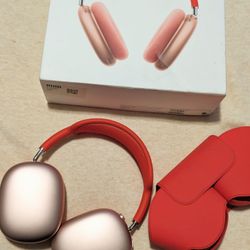 Airpods Max Pro Pink With Red Headband