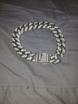 Faux Diamond Mens Bracelet