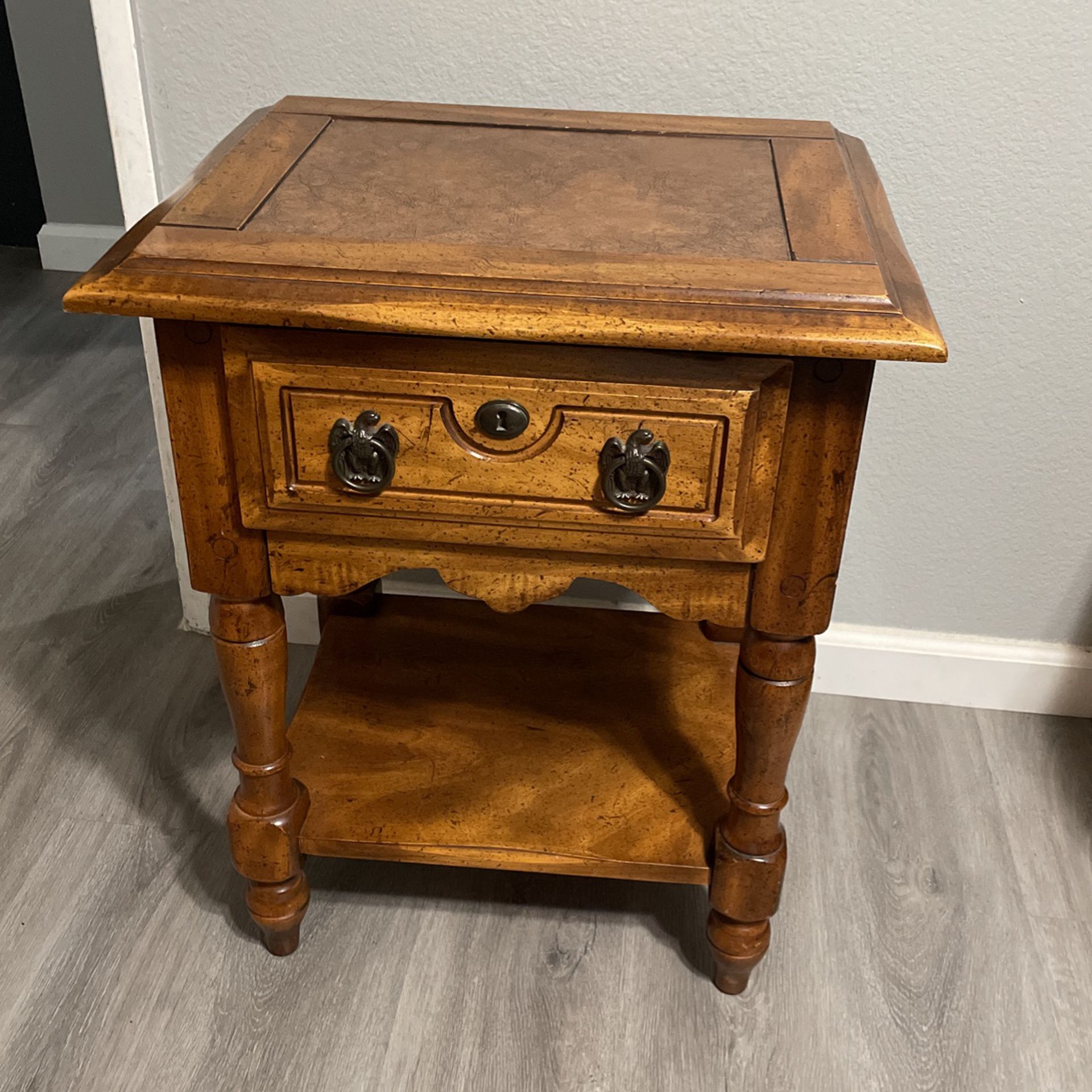 Wooden End Table Real Wood 