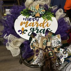 Mardi Gras Wreath