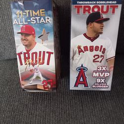 Lot of 2 Mike Trout Angels Bobblehead