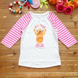 SIZE 7-8 GIRLS THREE-QUARTER SLEEVES HALLOWEEN SHIRT