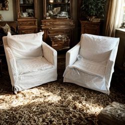 🎊Brand New🎊Modern Living Room Swivel Chair Set of 2 with Loose Cover, Beige