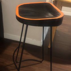Black & Orange Bar Stool / Counter Stool