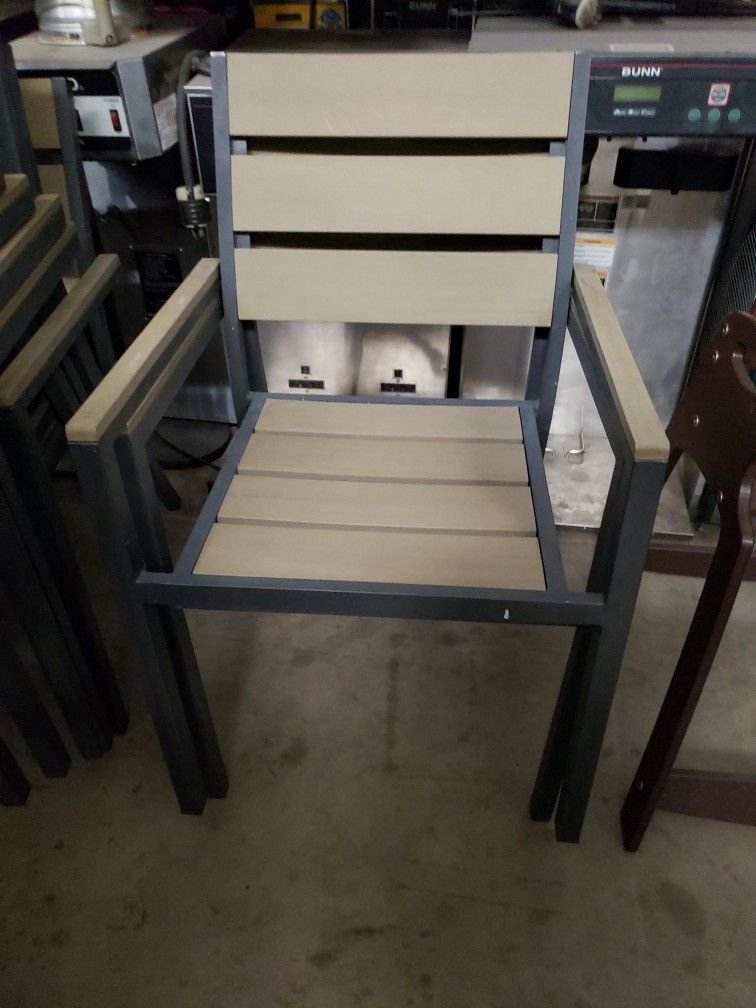 Used (10) Patio Chairs With Arms 