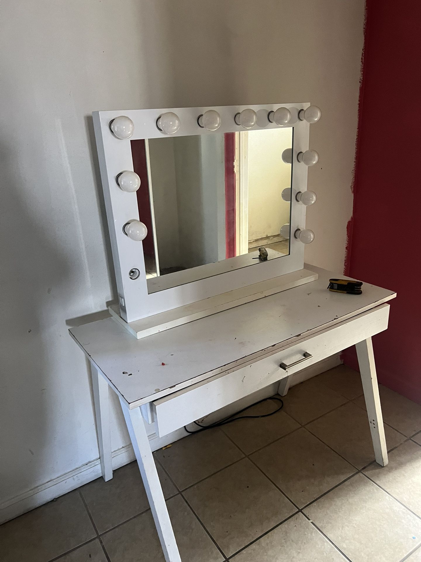 White Vanity Mirror 
