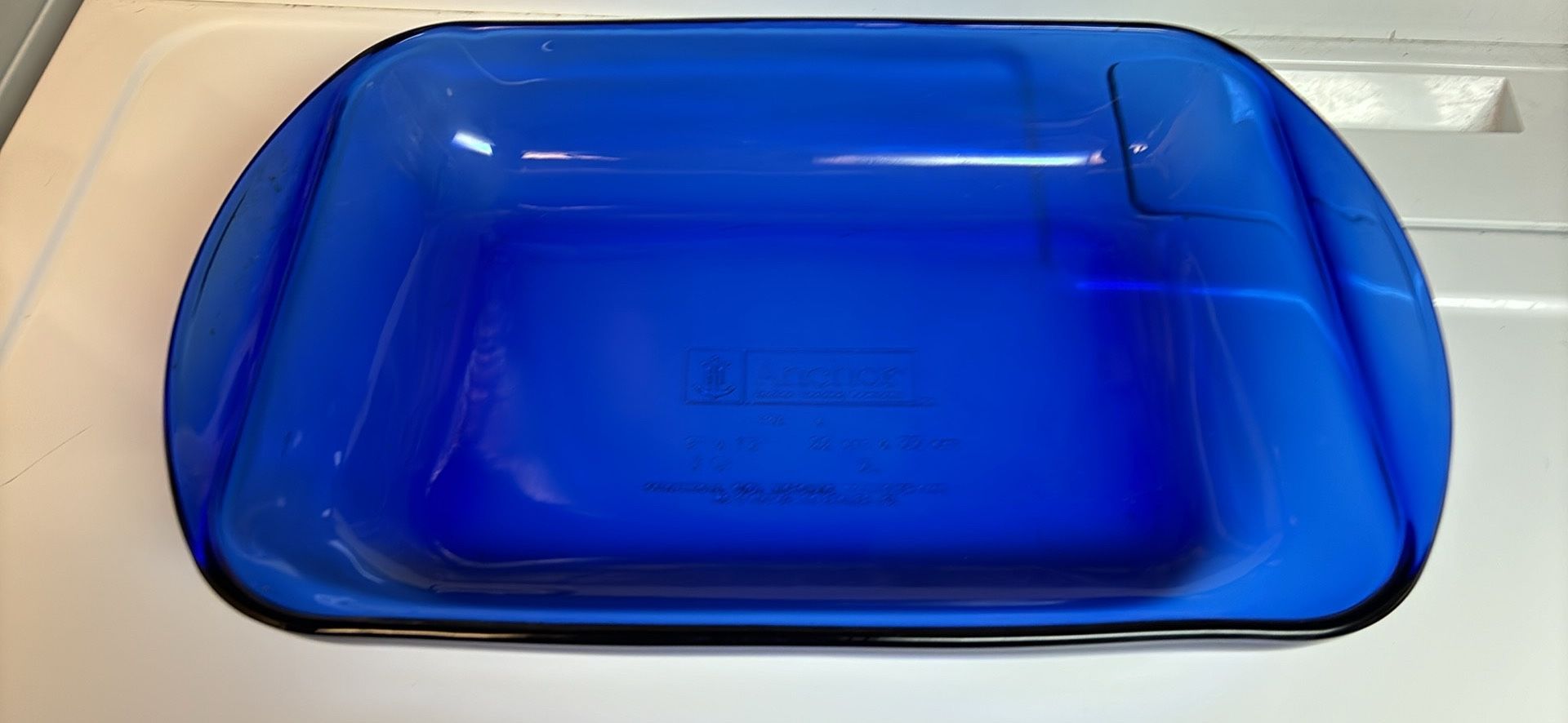 Anchor Hocking 3 qt Cobalt Blue glass casserole baking dish pan 9x13 ovenware